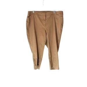 Talbots Pants Tan Khaki's‎ Perfect Crop Basic Casual Everyday Size 20W Petite